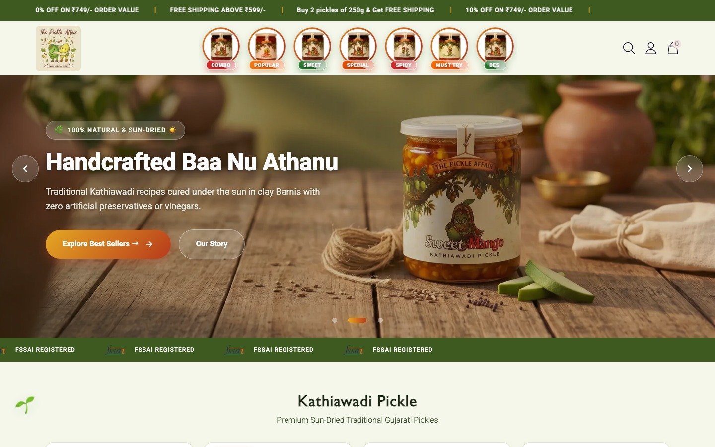 The Pickle Affair website on laptop